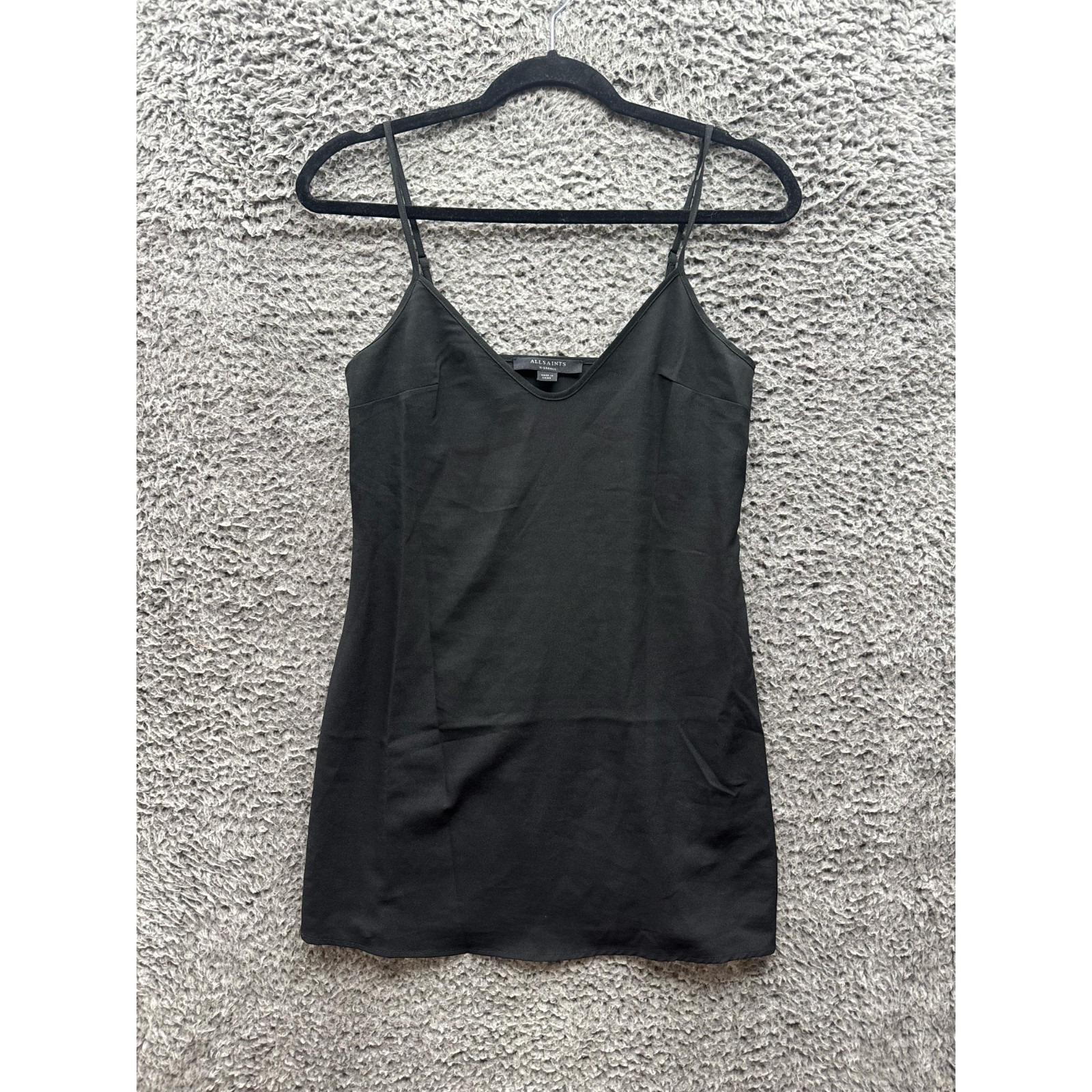 All Saints V Neck Sleeveless Cocktail Mini Dress Black Womens Size Xs